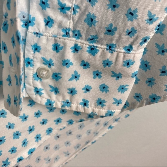 Grayson | The Hero Floral Print Cotton Shirt in Claire Blue White Size 1 XSmall - Picture 6 of 9